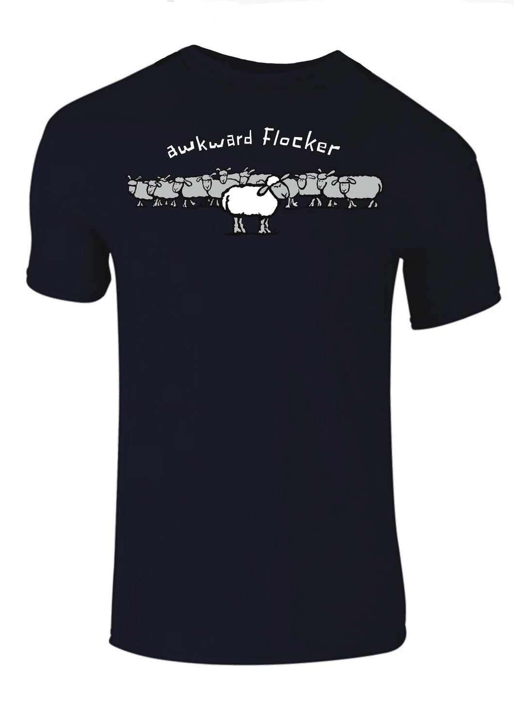 Flockers T-Shirt | Awkward Flocker, Colour: Navy, Size: XS