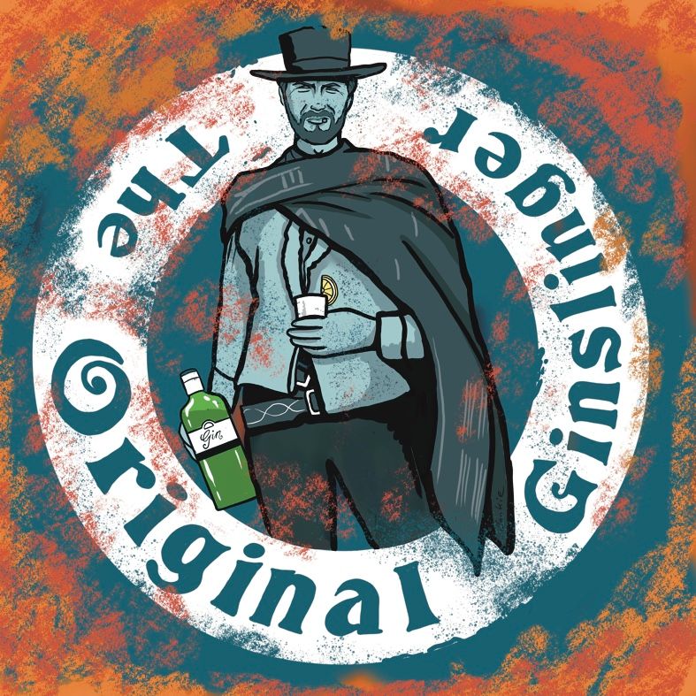 The Original Ginslinger Metal Sign | Funny Gin Gift | Baaad Flockers®