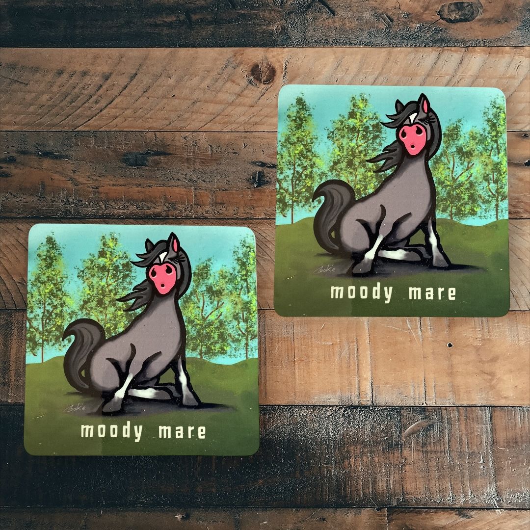 Mooody Mare Coaster | Funny Horse &amp; Equestrian Gift | Mooody®
