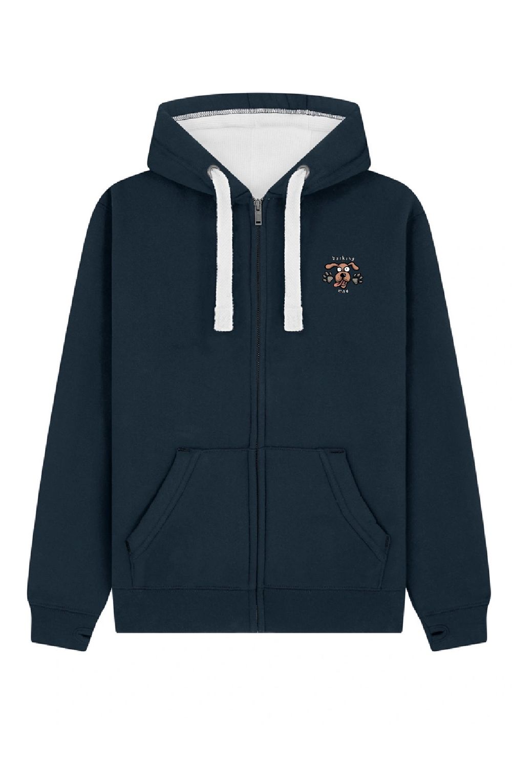 I'm Barking So Is My Dog | Full Zipped Hoodie | Flockers, Colour: French Navy, Size: XS
