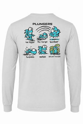 Plunge | Retro Long Sleeved-Sleeved T-Shirt | Flockers