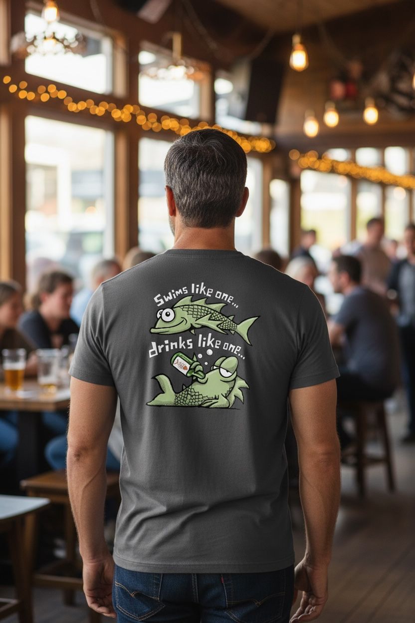 Swims Like One, Drinks Like One | Drinking T-shirt | Flocker