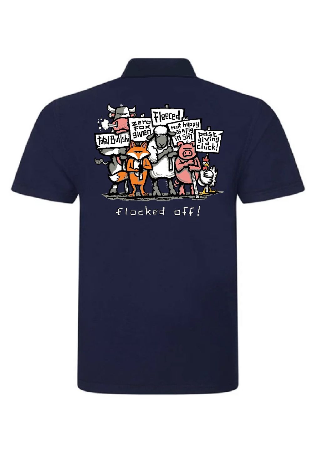 Flockers Short-Sleeved Polo | Flocked Off, Colour: Navy Blue, Size: XS