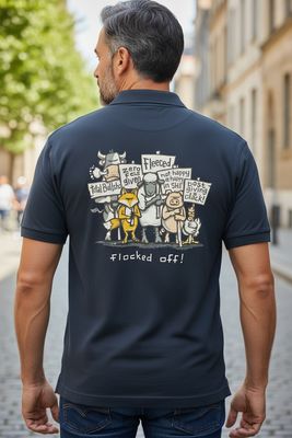 Flocked Off! Polo Shirt | Funny British Humour Polo | Baaad Flockers®
