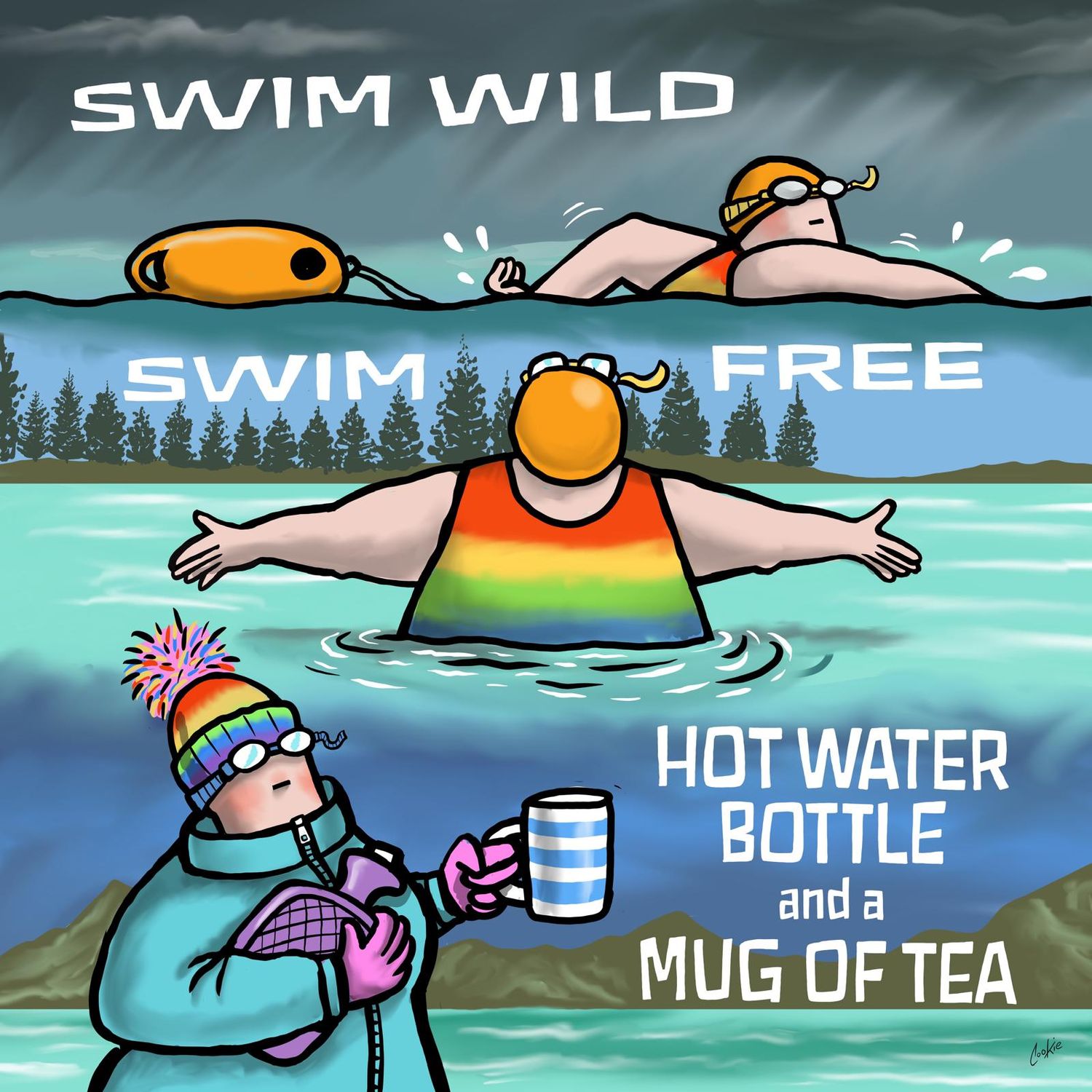 Swim Wild, Swim Free Card | Wild Swimming &amp; Open Water Gift | Kimmer