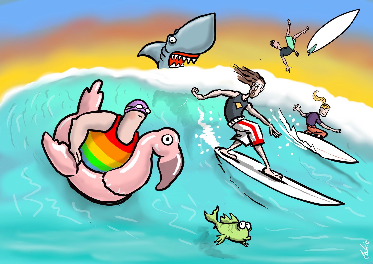 Sea Swim Card | Sea Swimming &amp; Open Water Greeting Card | Baaad Flockers®