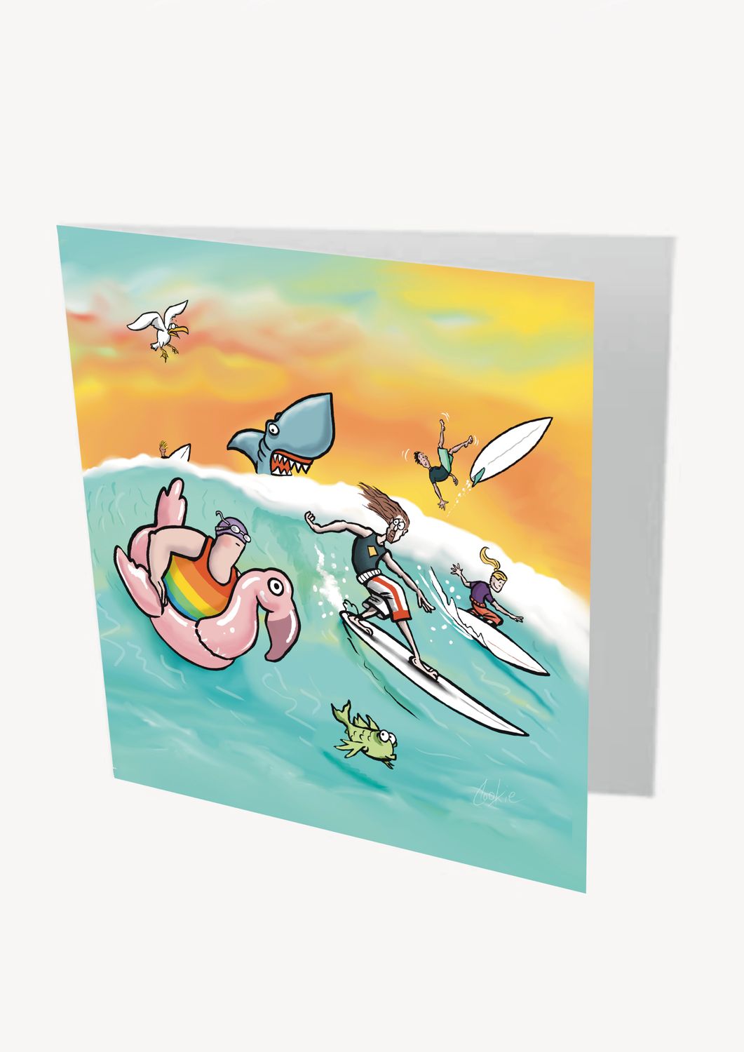 Sea Swim Card | Sea Swimming &amp; Open Water Greeting Card | Baaad Flockers®