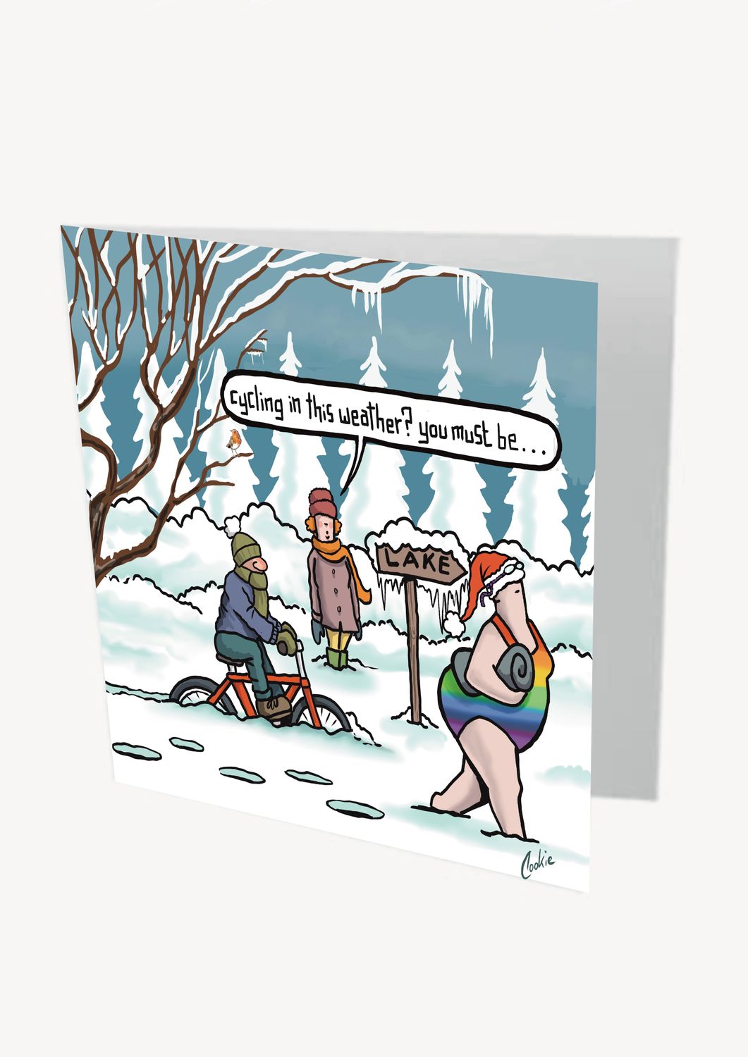 Christmas Cyclist Card | Funny Cycling Christmas Card | Baaad Flockers®