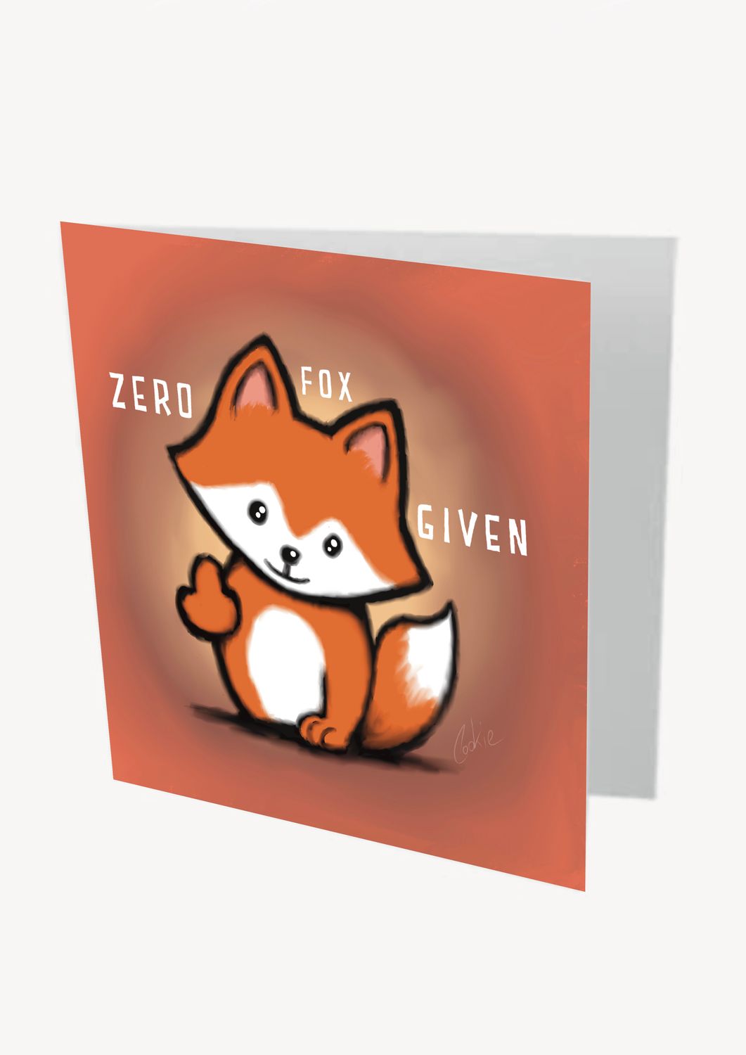Zero Fox Card | Funny Fox Greeting Card with Attitude | Baaad Flockers®