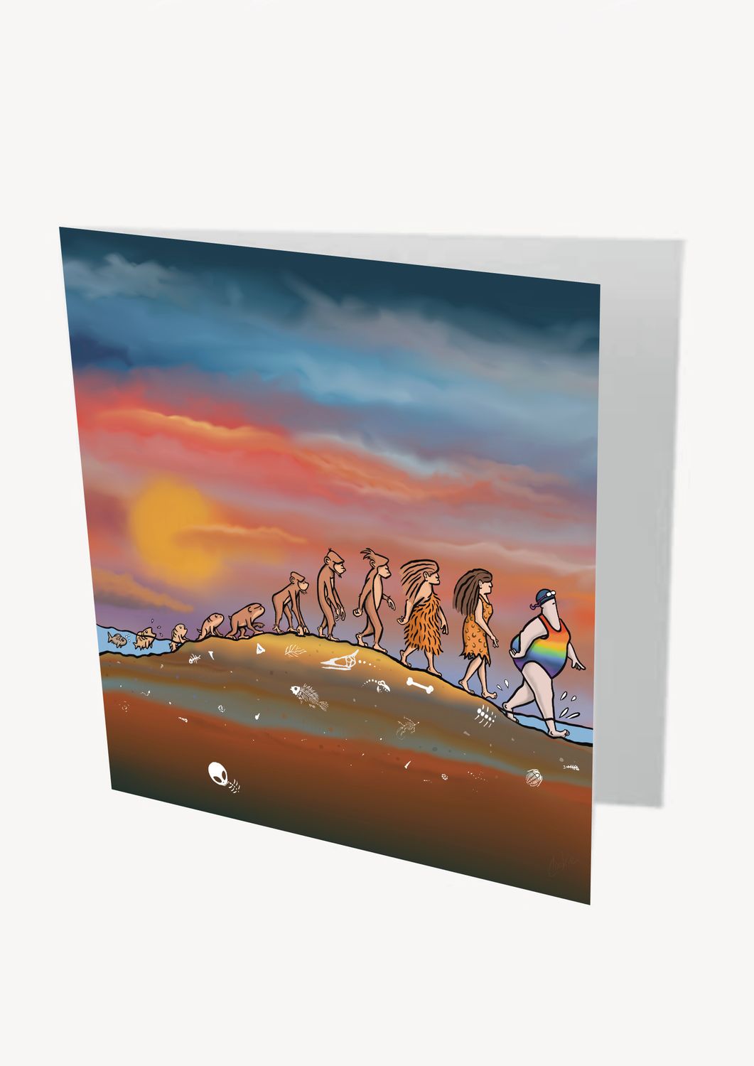 Evolution Card | Funny Wild Swimming Greeting Card | Baaad Flockers®