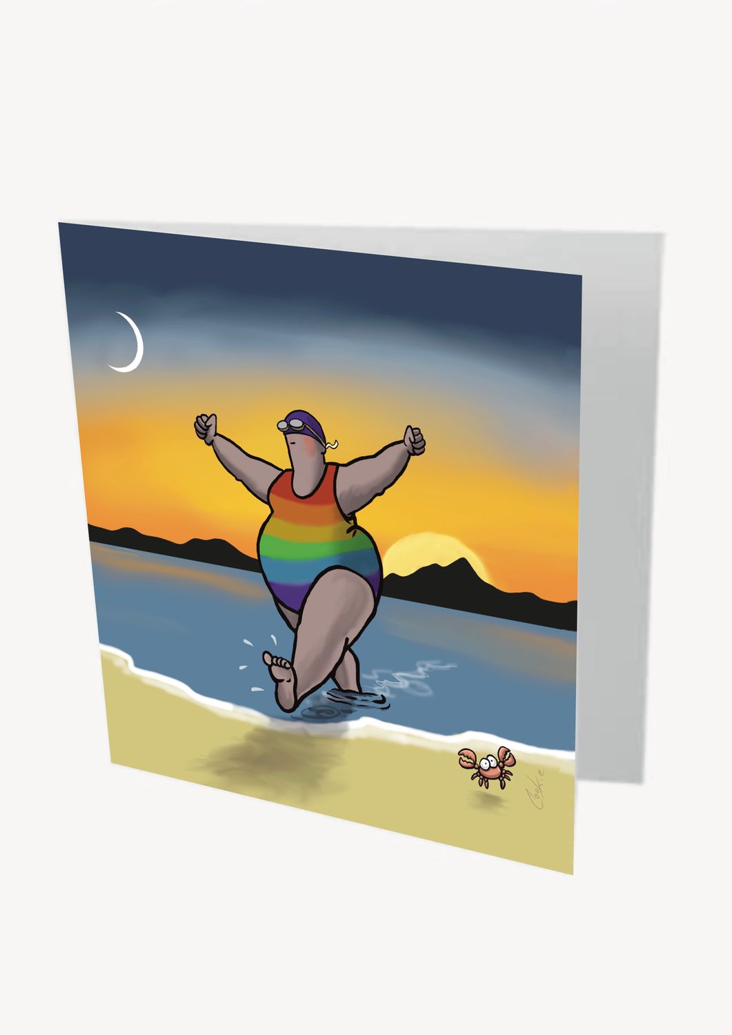 Dawn Till Dusk Card | Wild Swimming Greeting Card | Baaad Flockers®