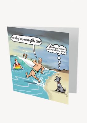 Last One In Buys Cakes Card | Funny Wild Swimming Card | Baaad Flockers®