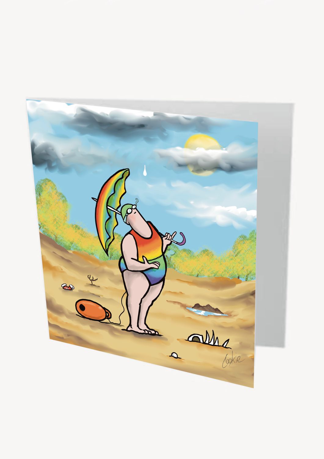 Waiting For Rain Card | Funny Wild Swimming Card | Baaad Flockers®