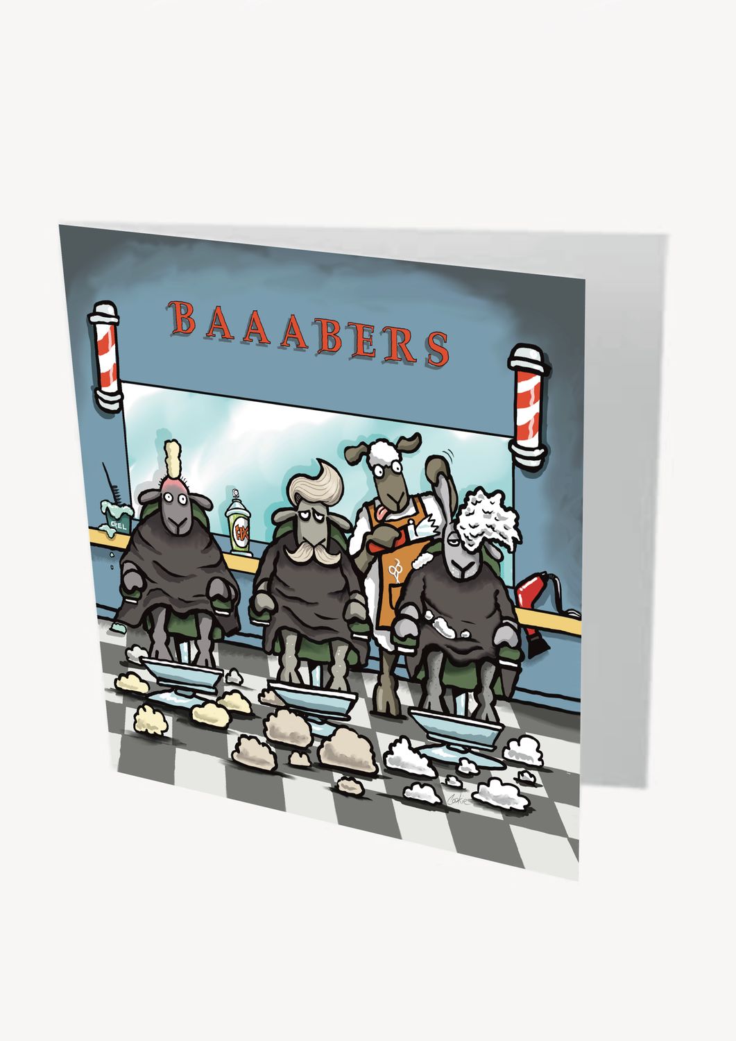 Baaaber Card | Funny Barber &amp; Sheep Greeting Card | Baaad Flockers®