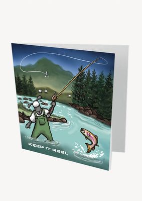 Keep It Reel Card | Funny Fishing Birthday Card | Baaad Flockers®