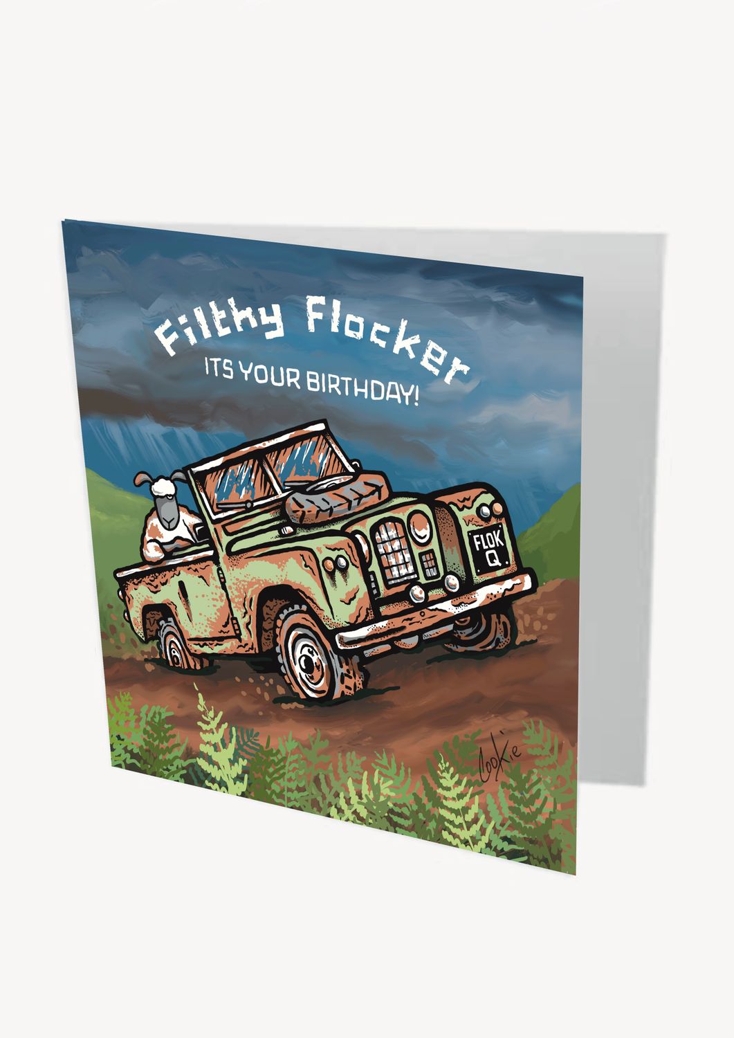 Filthy Flocker Birthday Card | Funny Sheep &amp; 4x4 Card | Baaad Flockers®