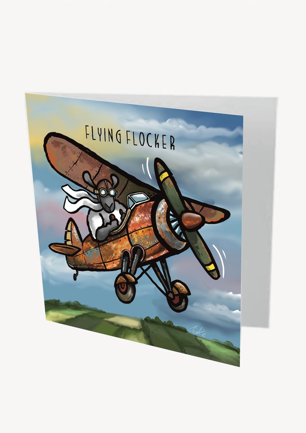 Flying Flocker Card | Funny Sheep Greeting Card | Baaad Flockers®