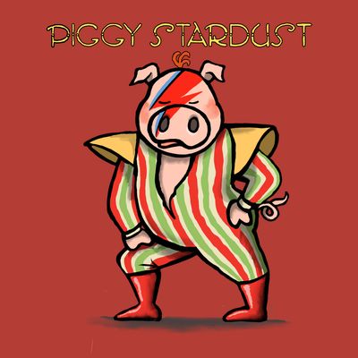 Piggy Stardust Card | Funny Pig &amp; Music Lover Birthday Card | Baaad Flockers®
