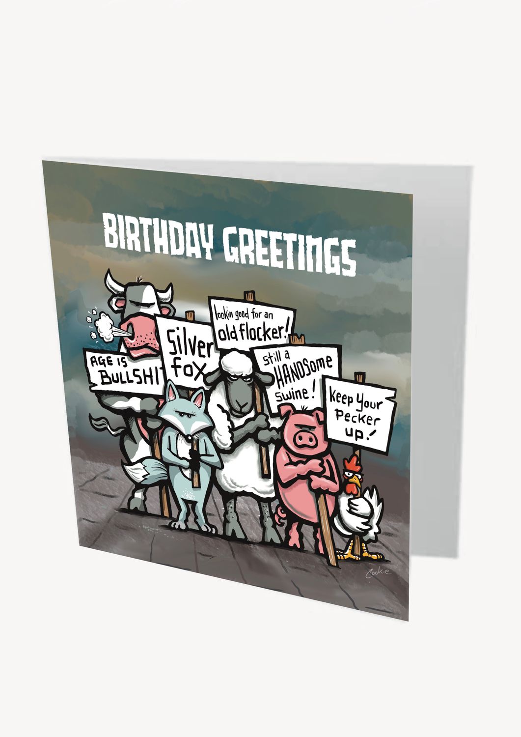 Silver Fox Birthday Card | Funny Birthday Card for Men | Baaad Flockers®