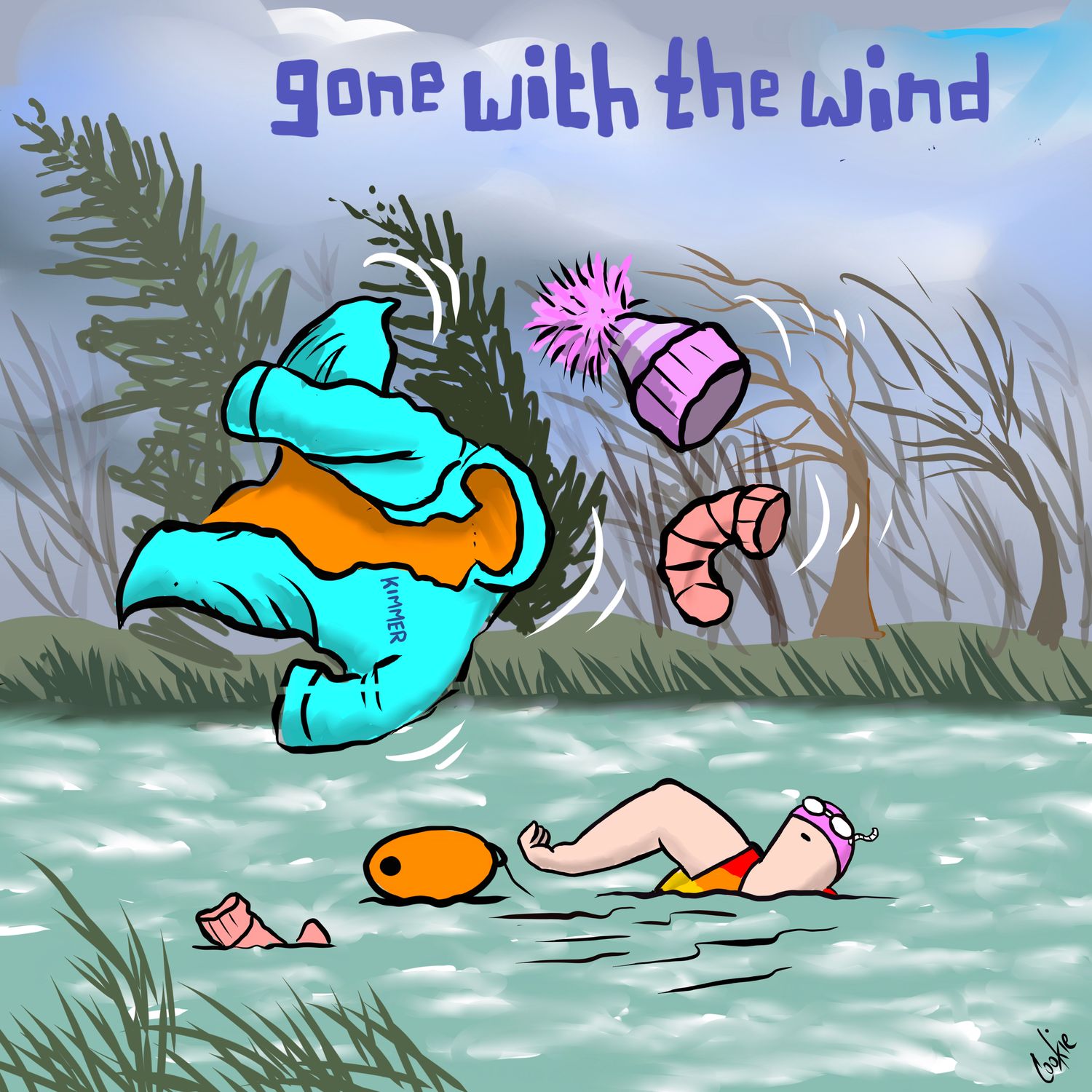 Gone With The Wind Magnet | Funny Wild Swimming Gift | Kimmer