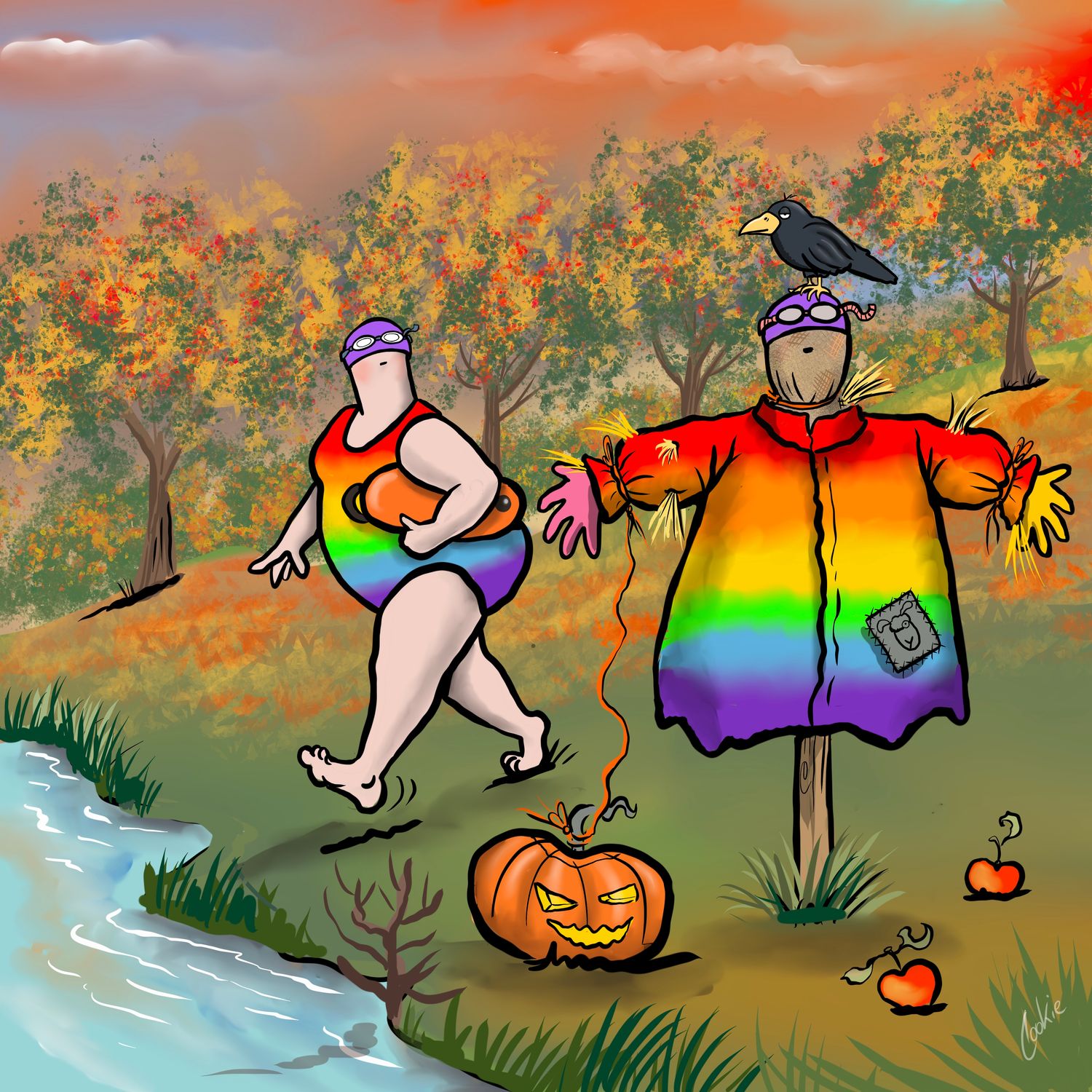 Halloween Swim Magnet | Funny Wild Swimming Halloween Gift | Kimmer
