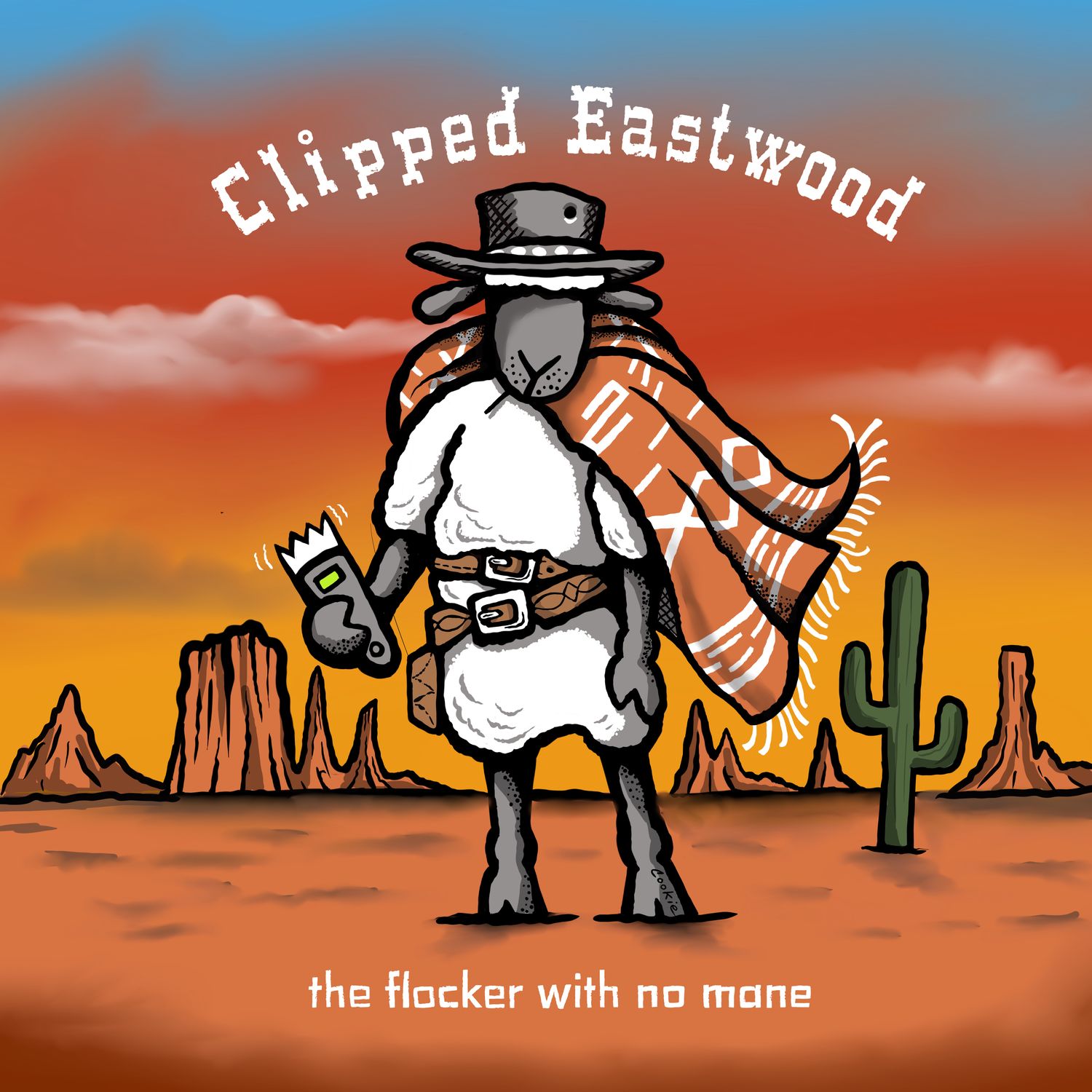 Clipped Eastwood Funny Fridge Magnets | 60 x 60mm Flockers® Magnets | Baaad Flockers®