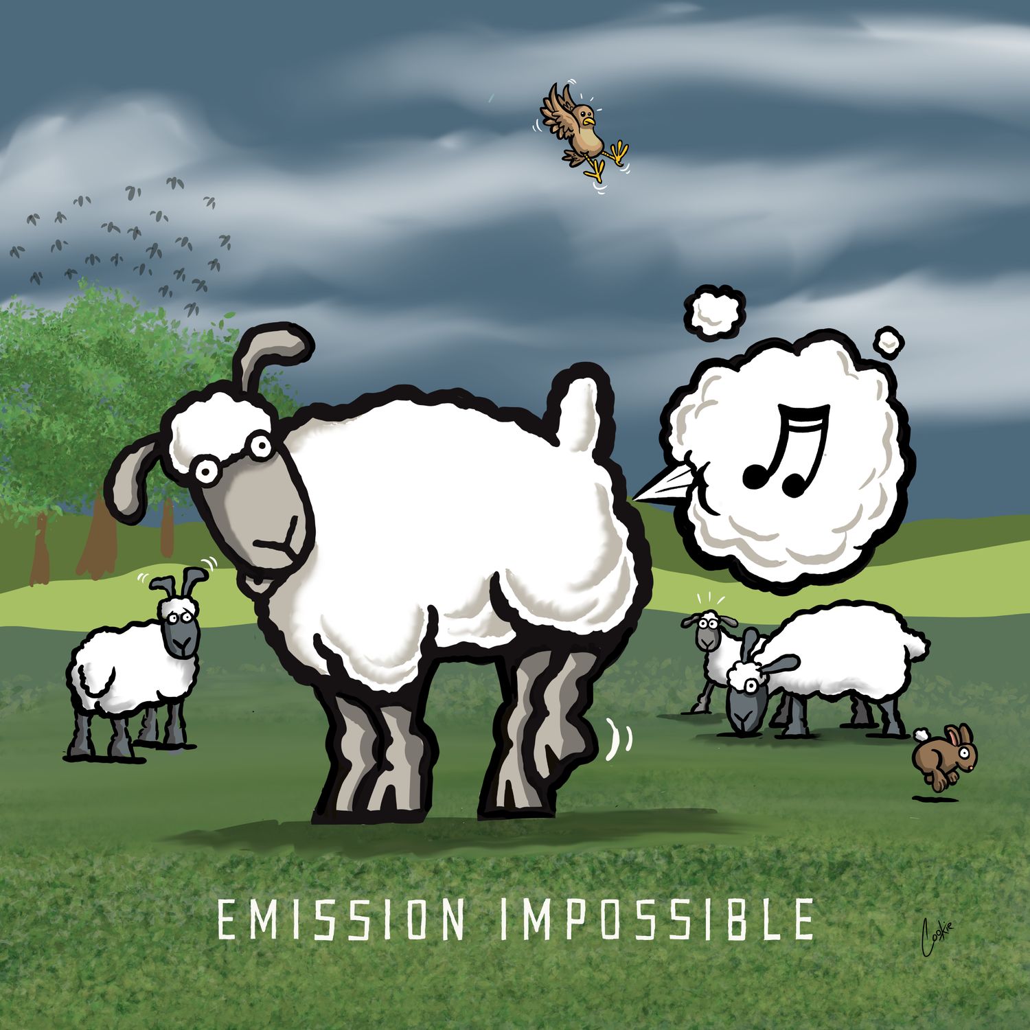 Emission Impossible Funny Fridge Magnets | 60 x 60mm Flockers® Magnets | Baaad Flockers®
