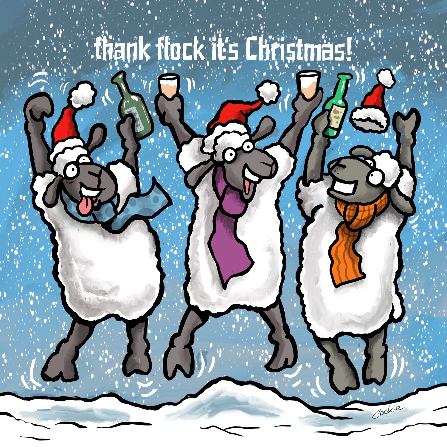 Thank Flock It’s Christmas - Cheers Card | Funny Rude Christmas Card | Baaad Flockers®