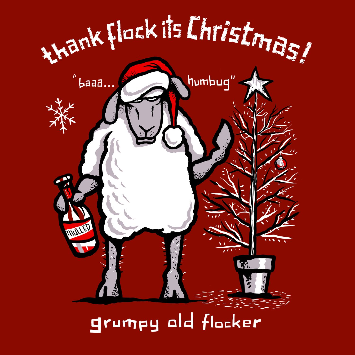 Thank Flock It’s Christmas Card | Grumpy Old Flocker Christmas Card | Baaad Flockers®