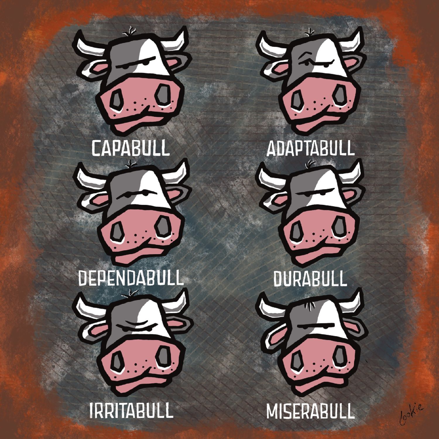 Total Bull Funny Fridge Magnets | 60 x 60mm Flockers® Magnets | Baaad Flockers®