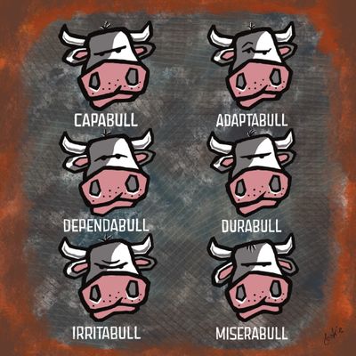 Capabull Funny Fridge Magnets | 60 x 60mm Flockers® Magnets | Baaad Flockers®