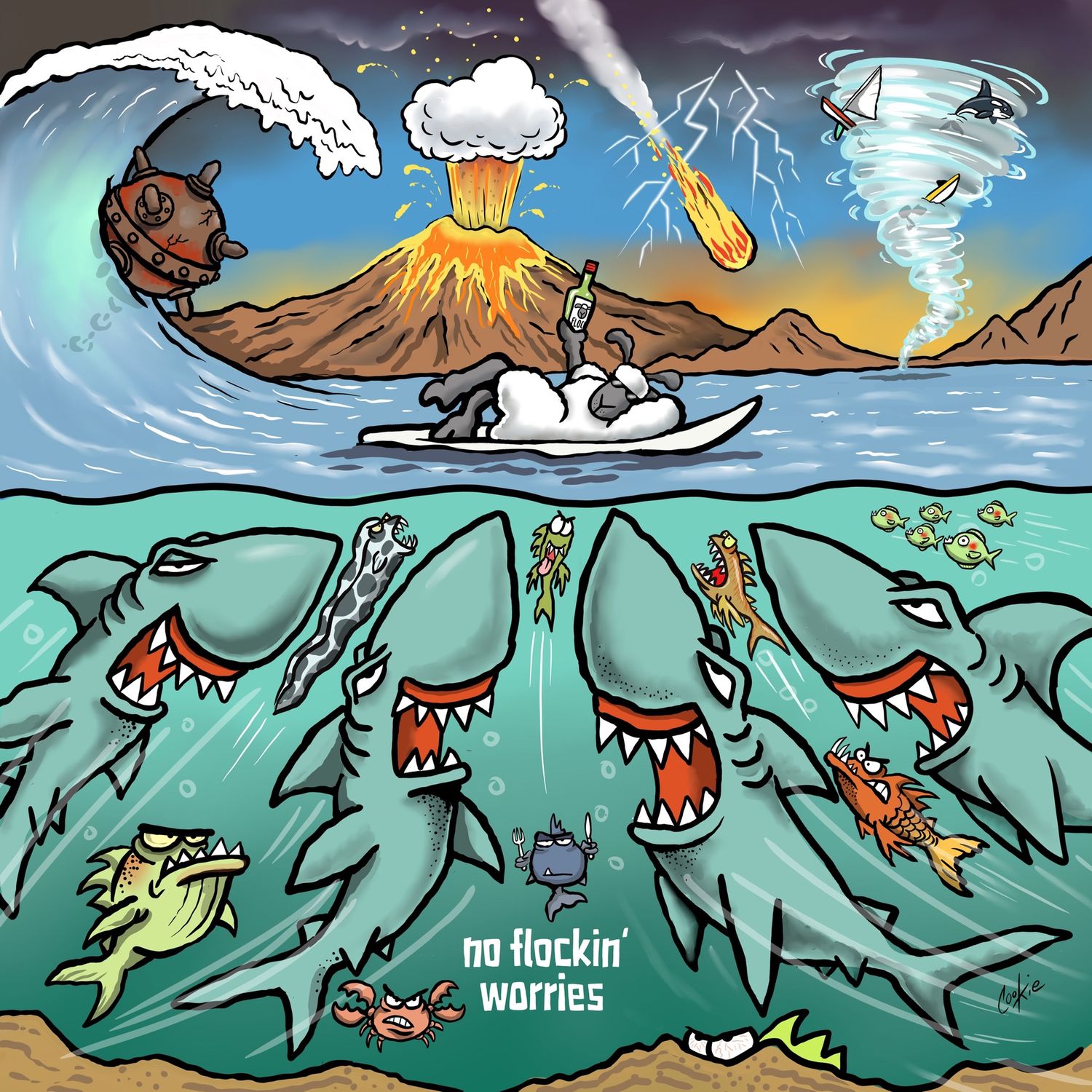 Flocker Fridge Magnet | No Flockin Worries