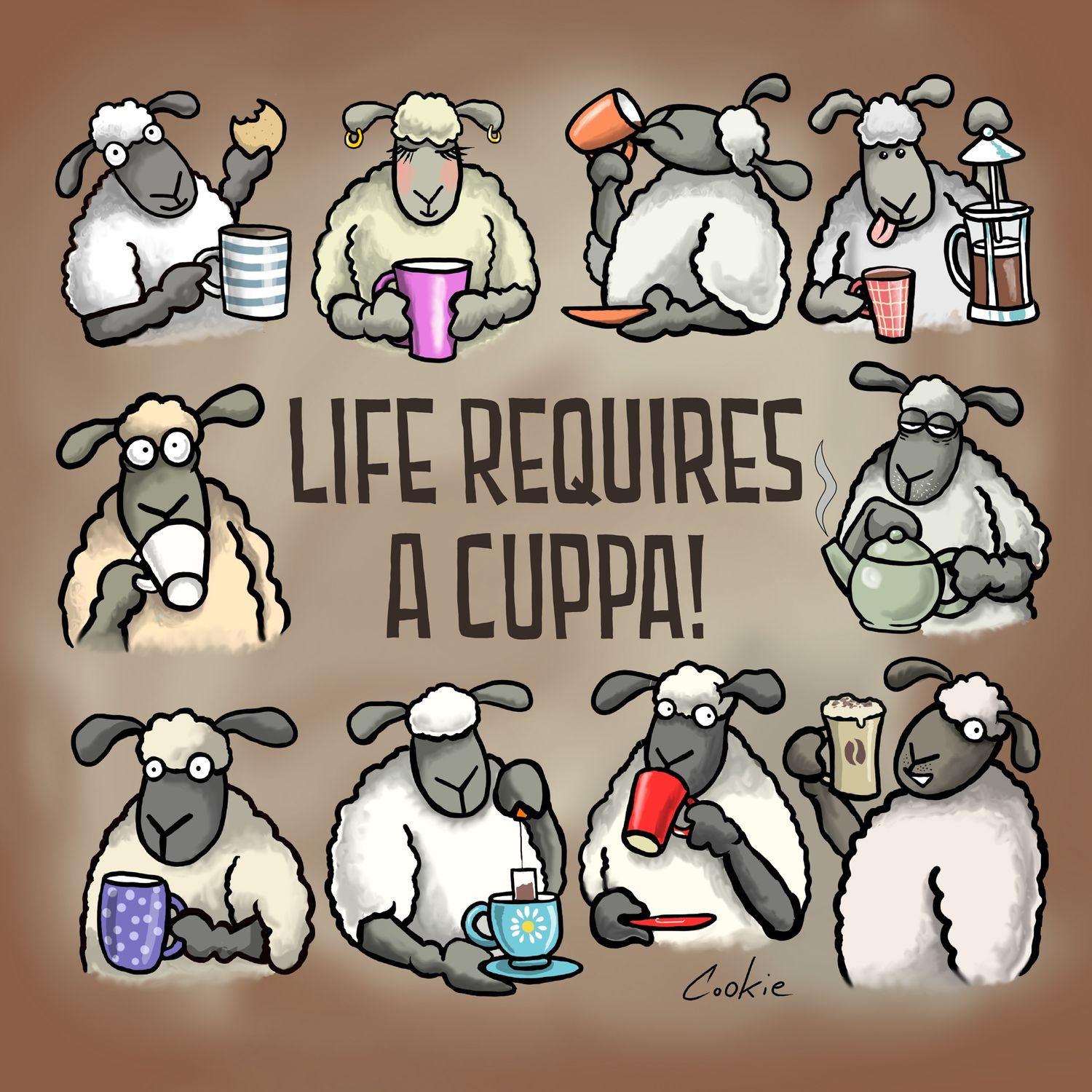 Life Requires a Cuppa Fridge Magnet | Funny Tea &amp; Coffee Lover Gift | Baaad Flockers®