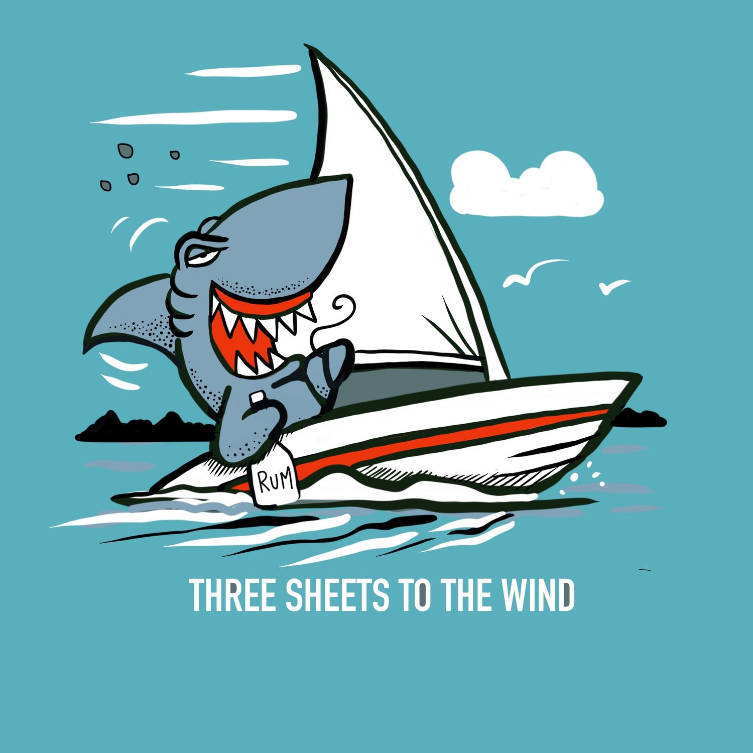 Three Sheets To The Wind Funny Fridge Magnets | 60 x 60mm Flockers® Magnets | Baaad Flockers®