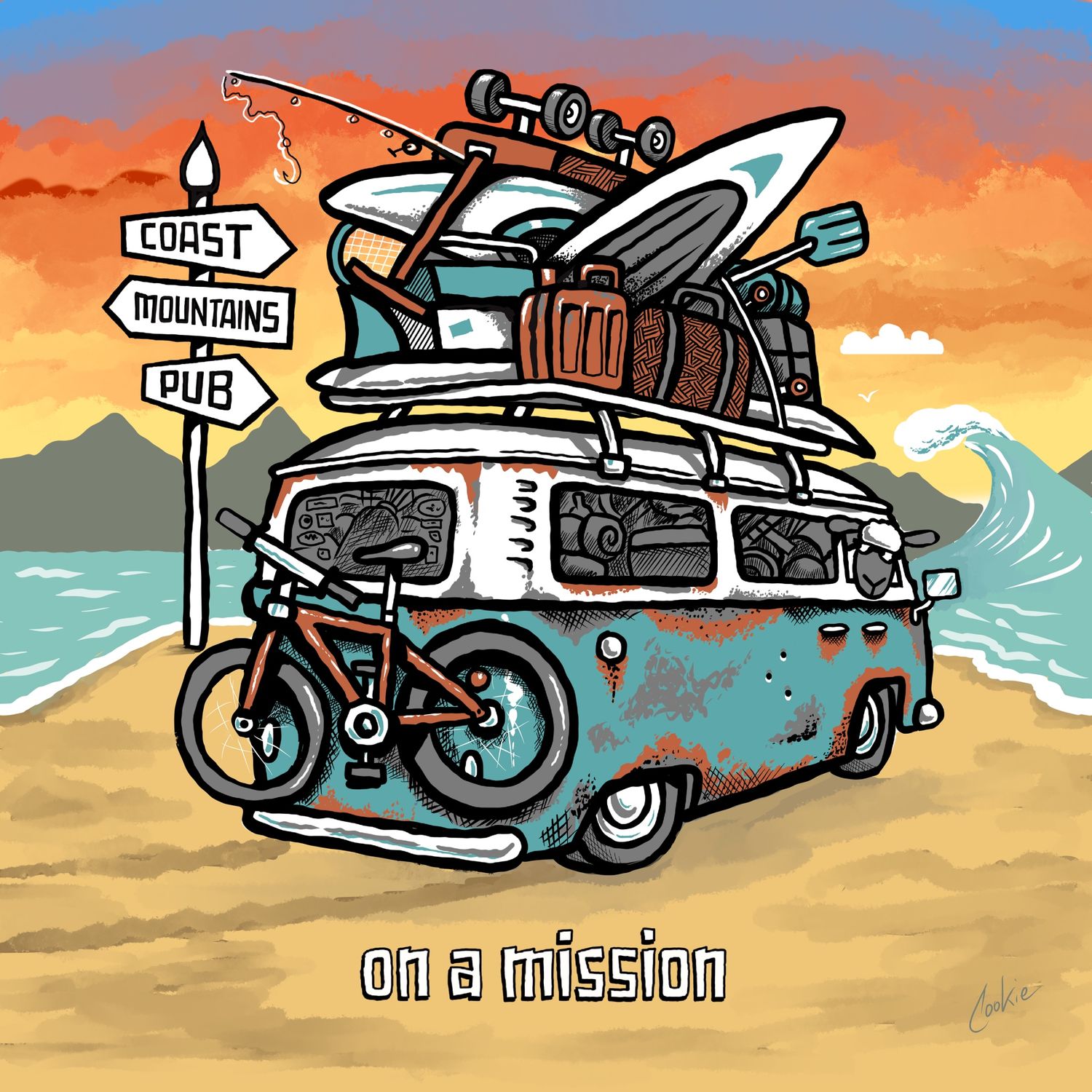 On A Mission Coffee Coaster | Funny Coffee Lover &amp; Caffeine Gift | Baaad Flockers®