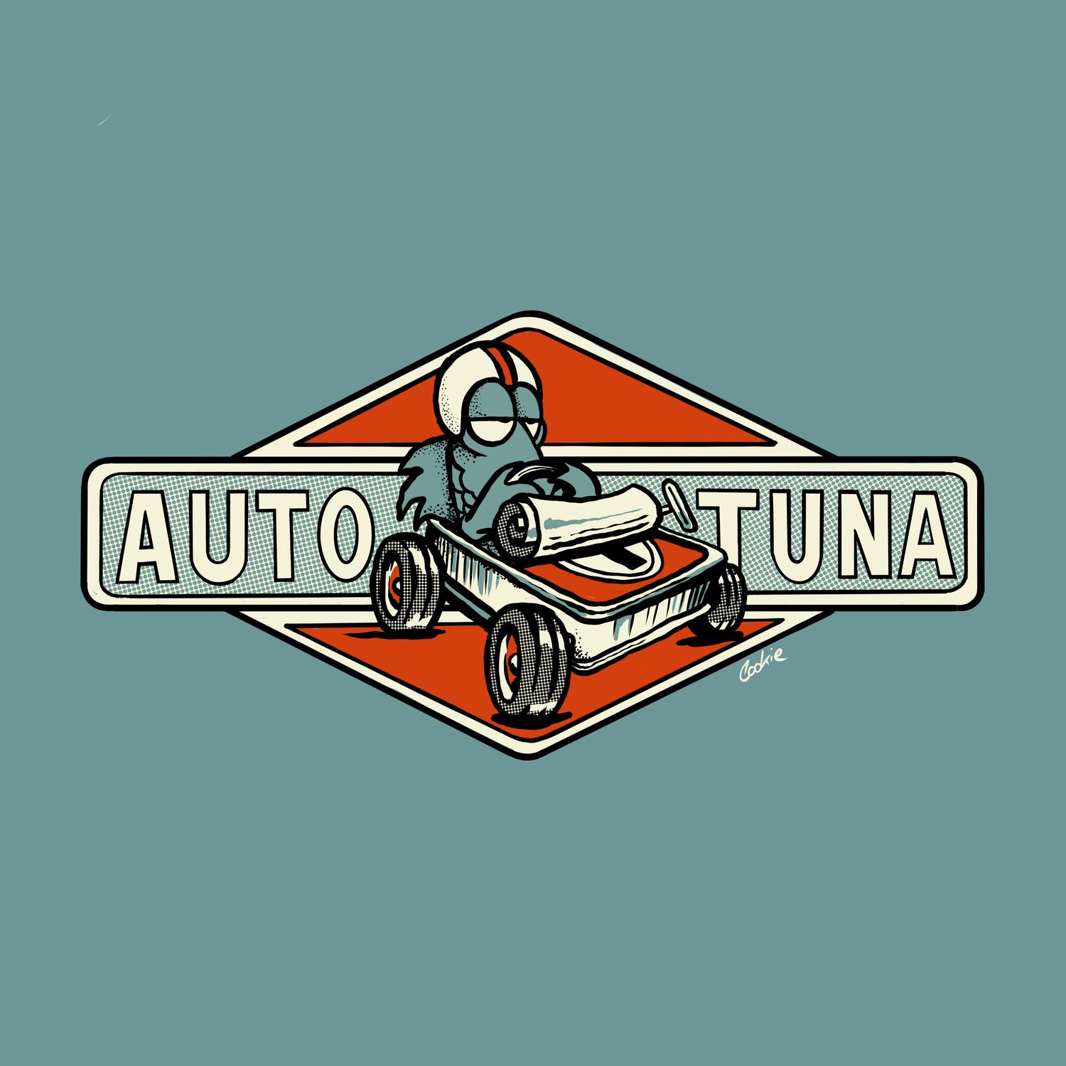 Auto Tuna Metal Sign | Funny Garage &amp; Man Cave Sign | Baaad Flockers®