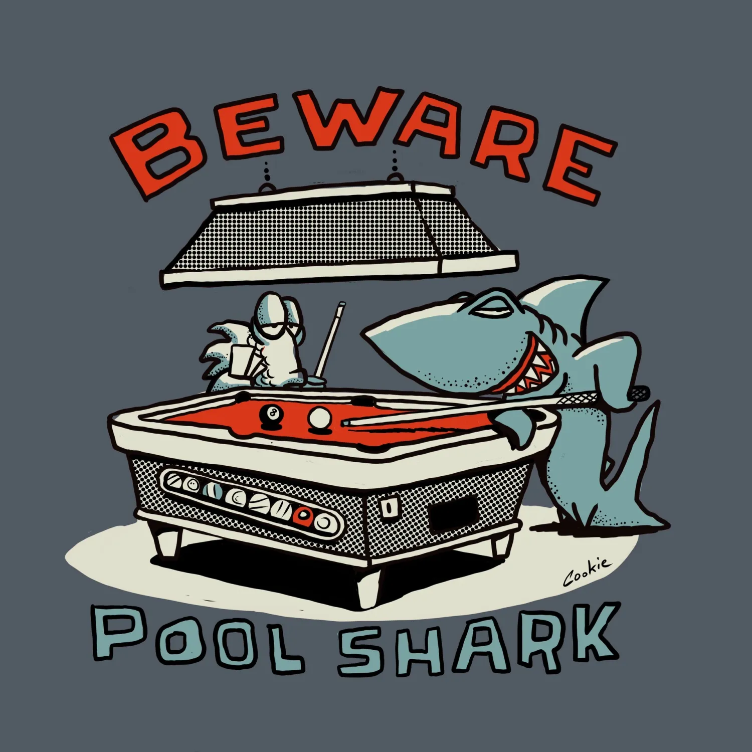Cookie Classics Metal Sign | Beware Pool Shark V1