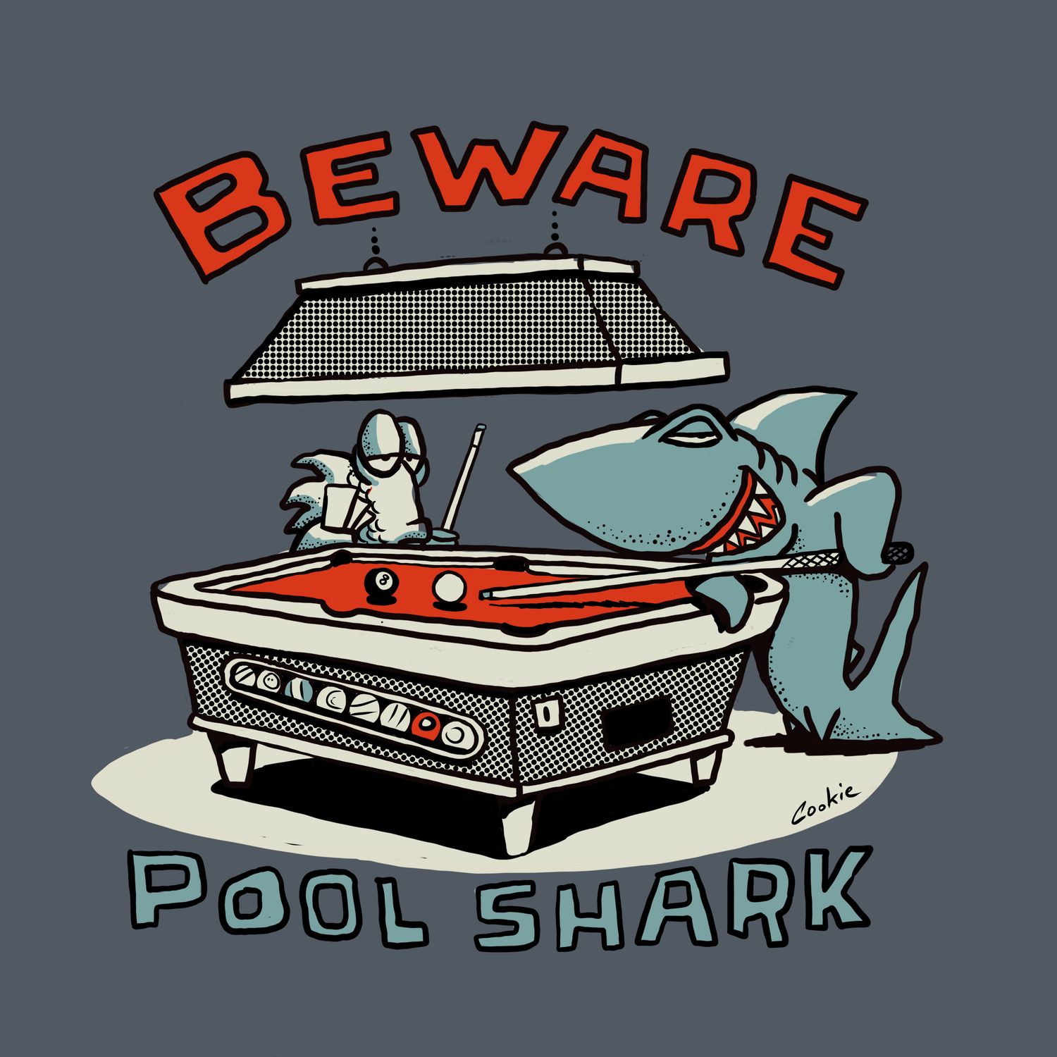 Beware Pool Shark Metal Sign | Funny Pool &amp; Snooker Gift | Baaad Flockers®