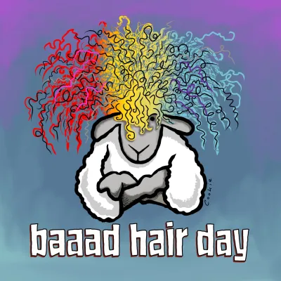 Flocker | Baaad Hair Day | Metal Sign
