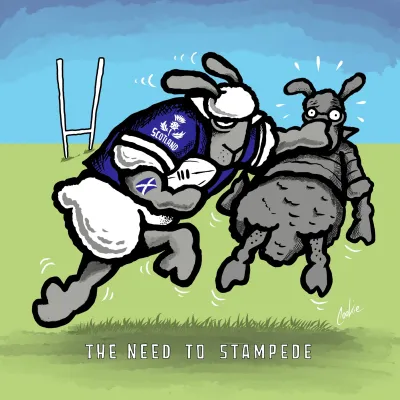 Flockers Metal Sign | Rugby Stampede - Scotland