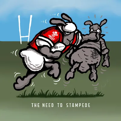 Rugby Stampede - Wales | Man Cave Metal Signs | Flockers