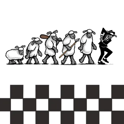 Flockers | Two Tone Evolution | Metal Sign
