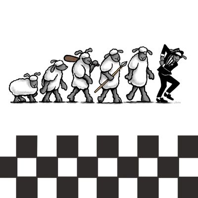 Two Tone Evolution Metal Sign | Retro Ska, Music &amp; Scooter Gift | Baaad Flockers®