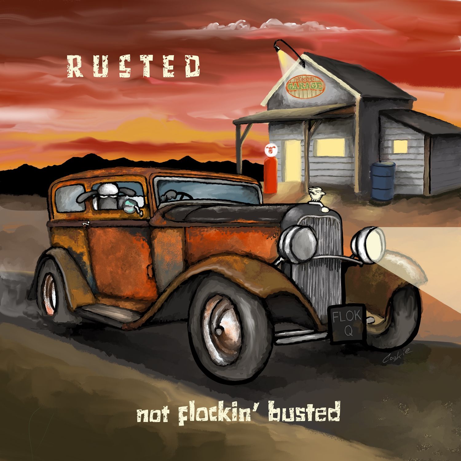Rusted and Not Flockin Busted Fridge Magnet | Funny Garage &amp; Motoring Gift | Baaad Flockers®