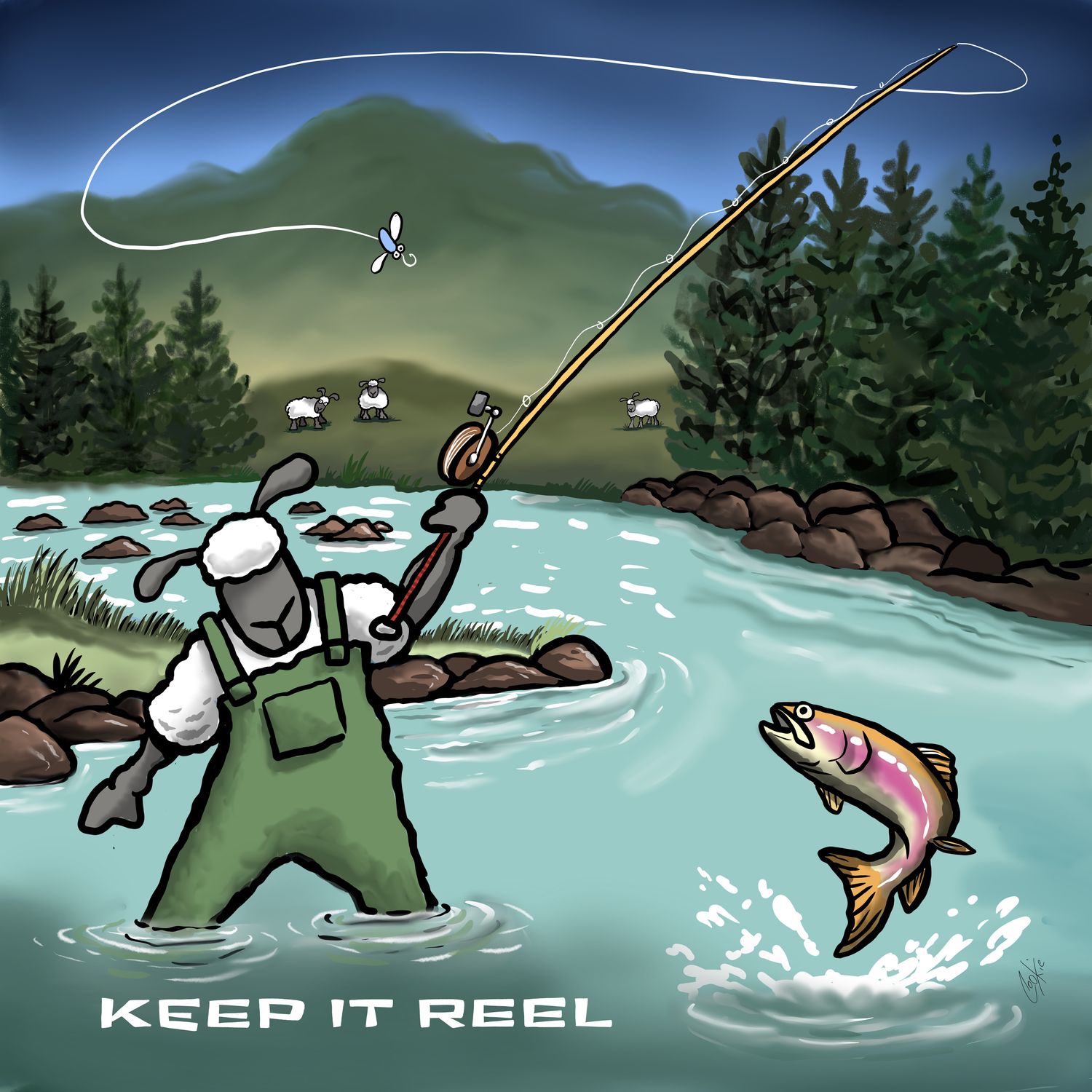 Keep It Reel Coaster | Funny Fishing, Angler &amp; Fisherman Gift | Baaad Flockers®