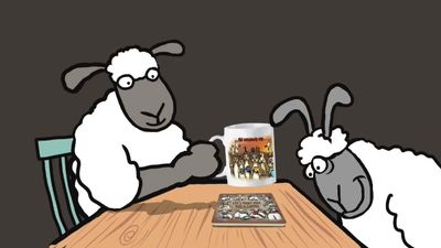 Clipped Eastwood Coaster | Funny Sheep & Western Gift | Baaad Flockers®
