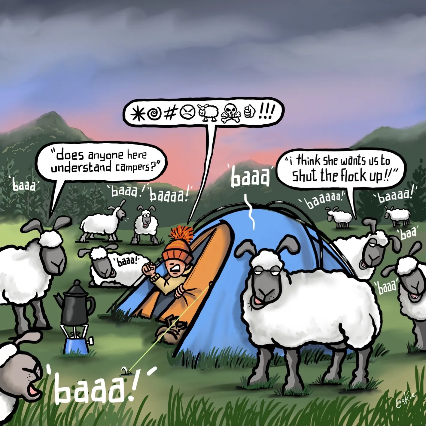Flockers Fridge Magnet | Baaa Camping