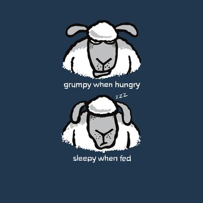 Grumpy When Hungry Fridge Magnet | Funny Foodie Gift | Baaad Flockers®