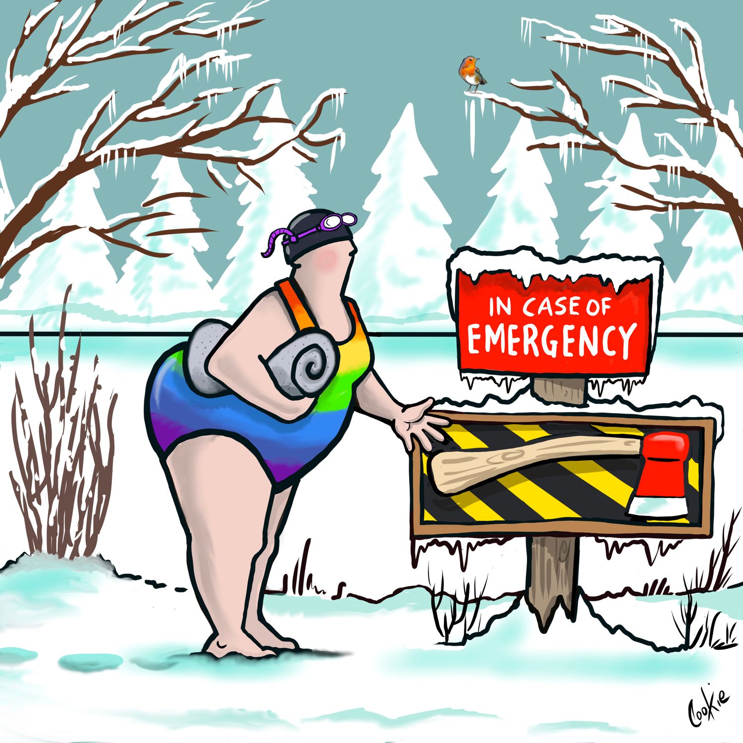 Emergency Axe Coaster | Funny Wild Swimming &amp; Ice Swimmer Gift | Kimmer