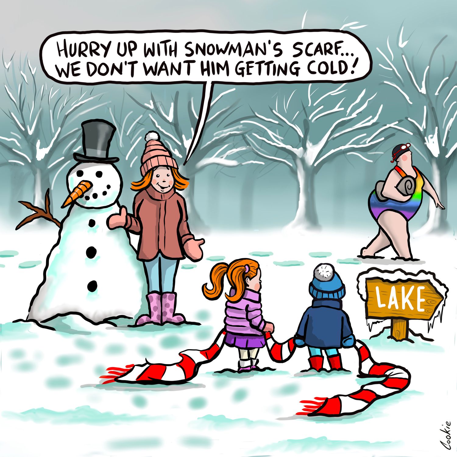 Snowman Coaster | Funny Winter Wild Swimming &amp; Cold Water Gift | Kimmer